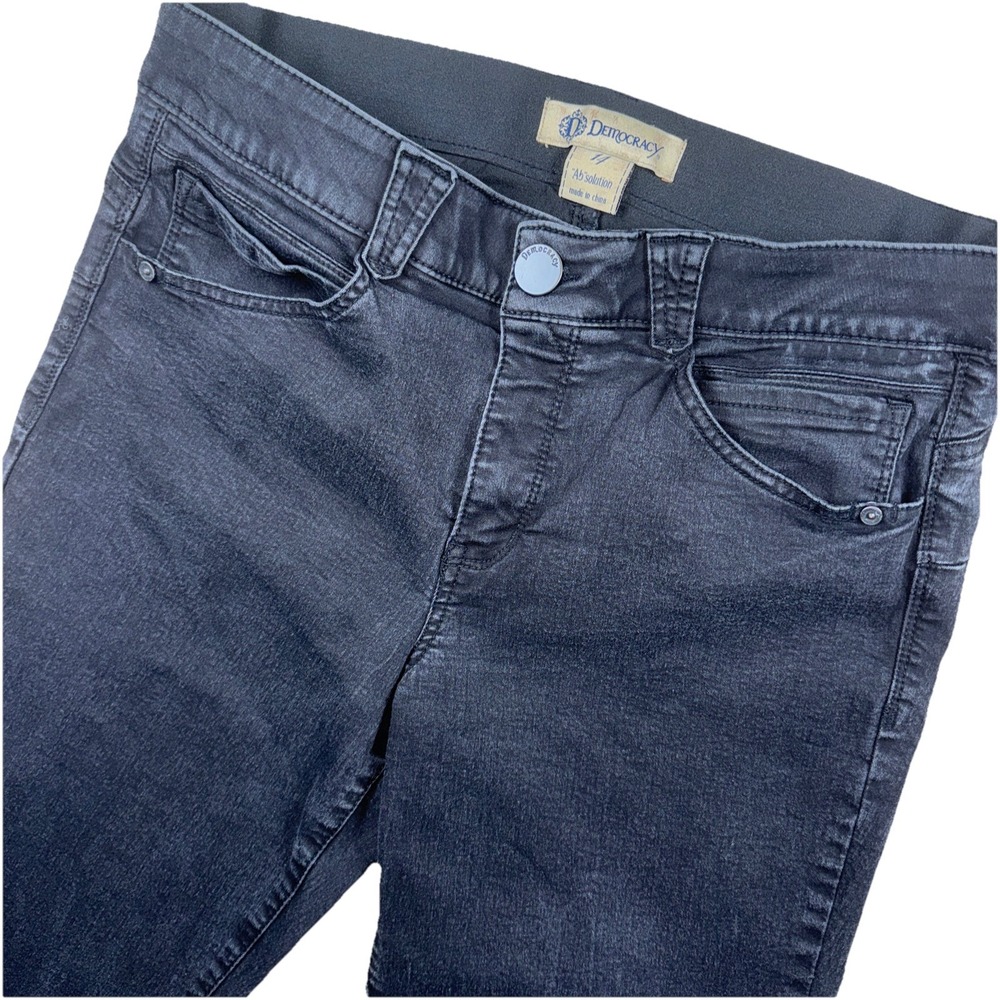 Democracy Jeans Womens Size 14 Black "Ab"Solution Stretch Denim Pants High Rise
